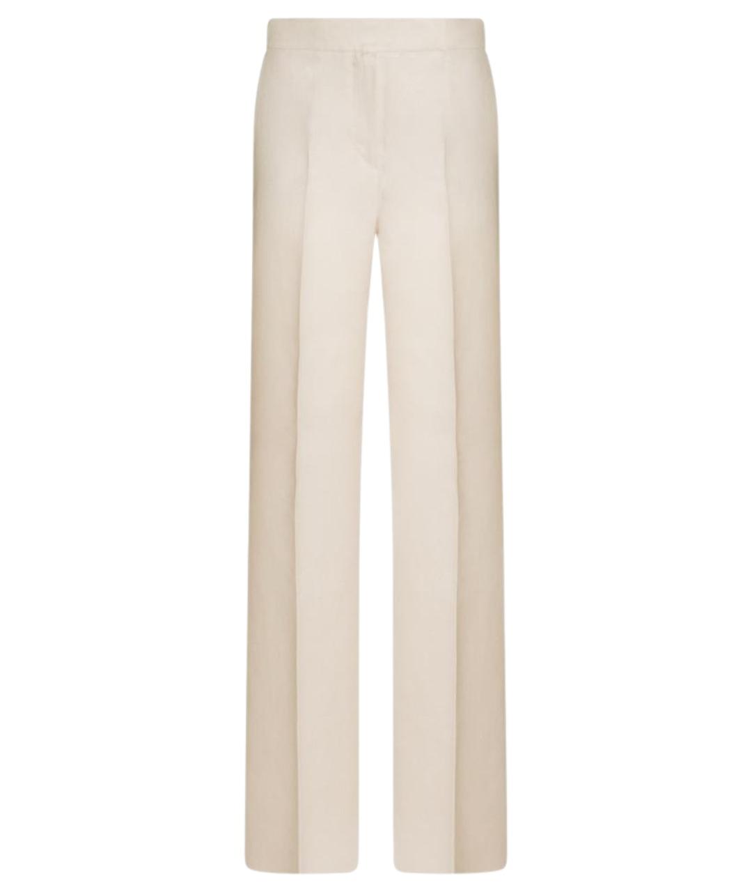 MAX MARA Бежевые льняные прямые брюки, фото 1