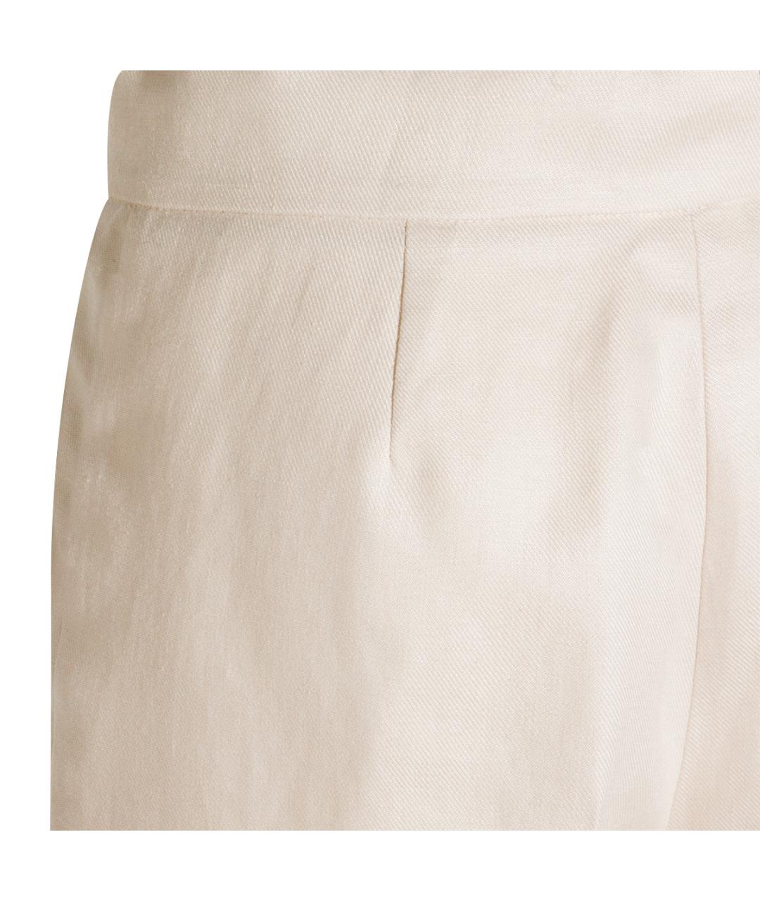 MAX MARA Бежевые льняные прямые брюки, фото 4