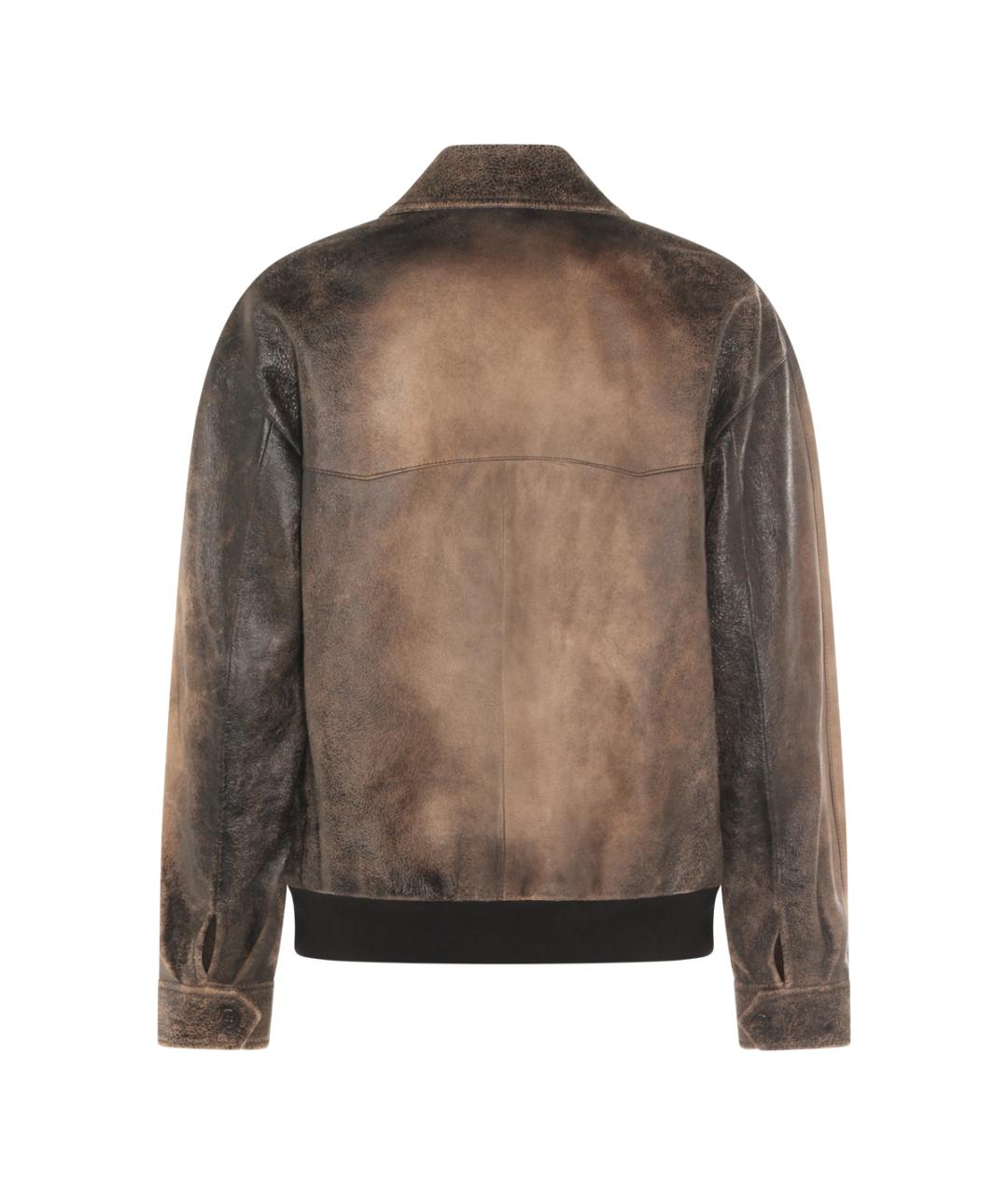 MIU MIU Коричневая кожаная куртка, фото 2