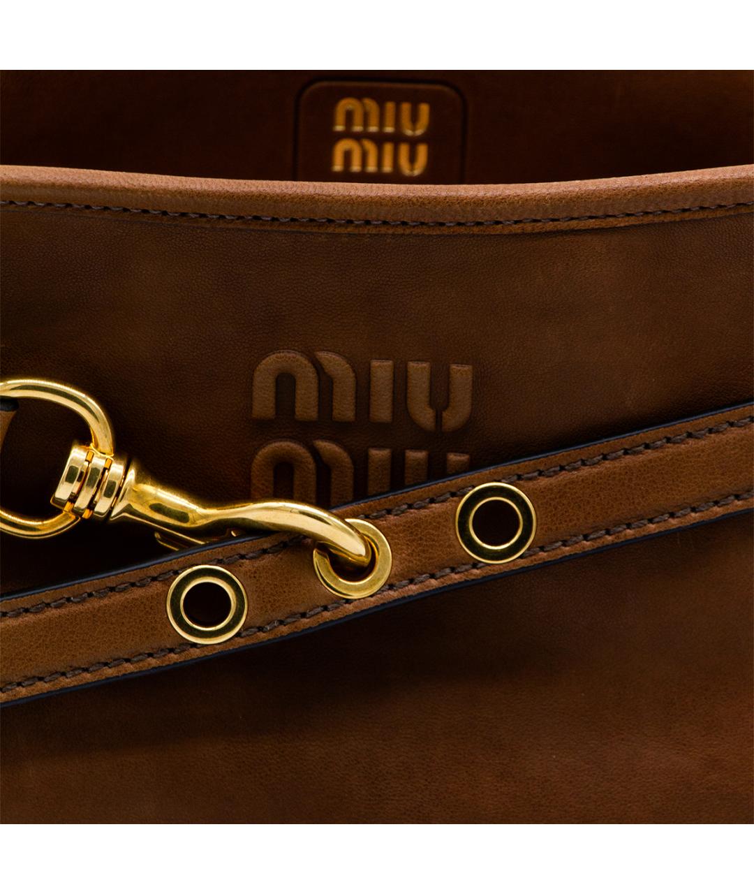 MIU MIU Коричневая замшевая сумка тоут, фото 4