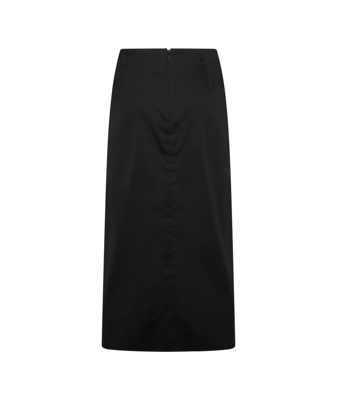 MAX MARA Черная хлопковая юбка миди, фото 3