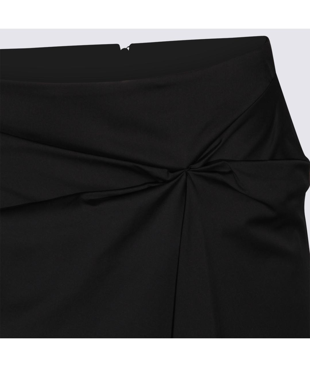 MAX MARA Черная хлопковая юбка миди, фото 4