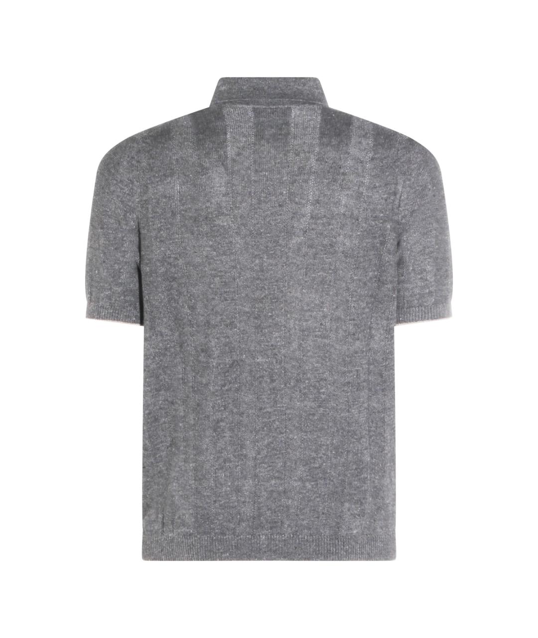 BRUNELLO CUCINELLI Серебряная льняная кэжуал рубашка, фото 2