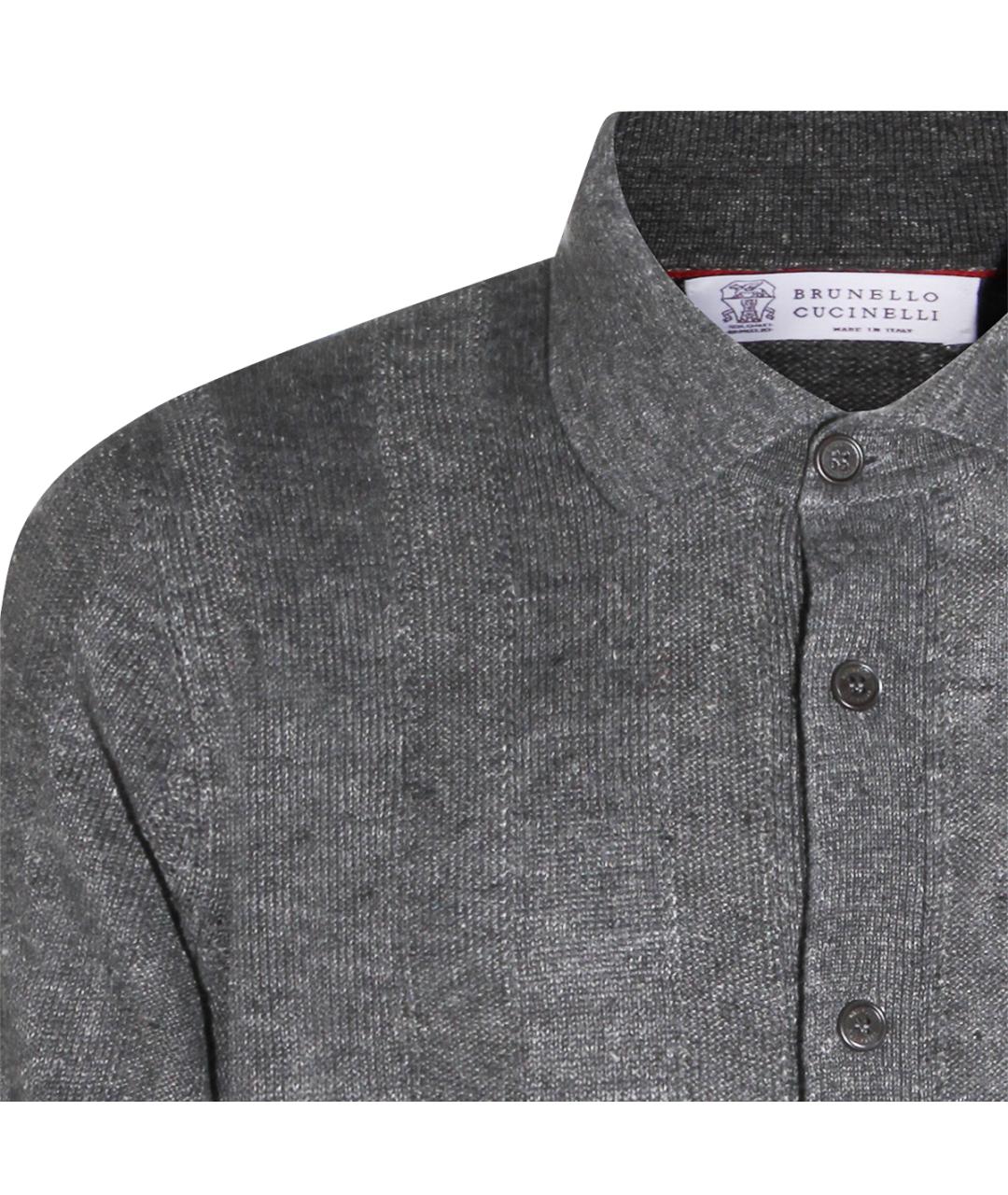 BRUNELLO CUCINELLI Серебряная льняная кэжуал рубашка, фото 3