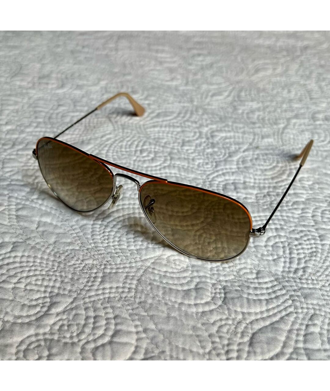 RAY BAN Оранжевое металлические солнцезащитные очки, фото 2