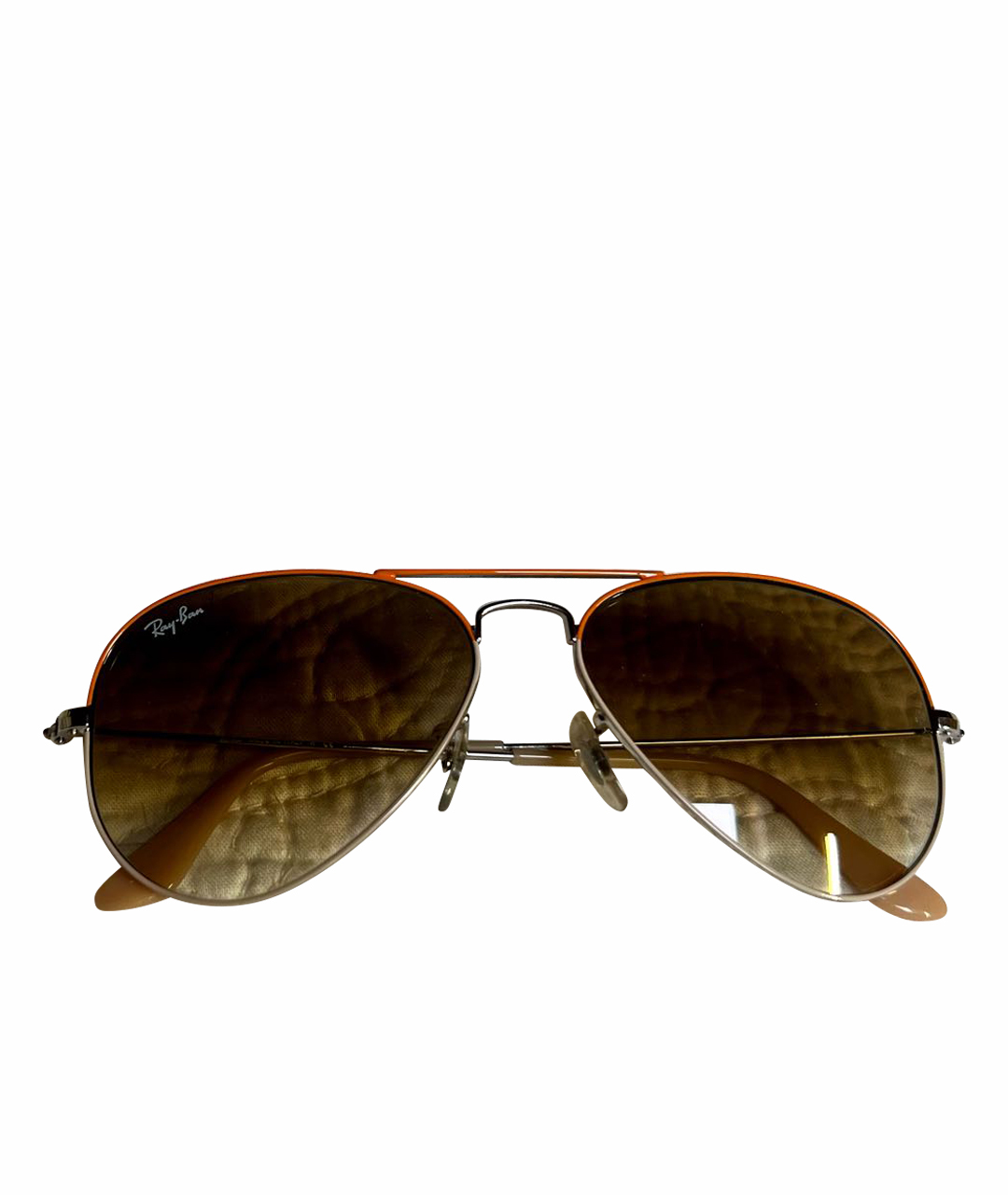 RAY BAN Оранжевое металлические солнцезащитные очки, фото 1