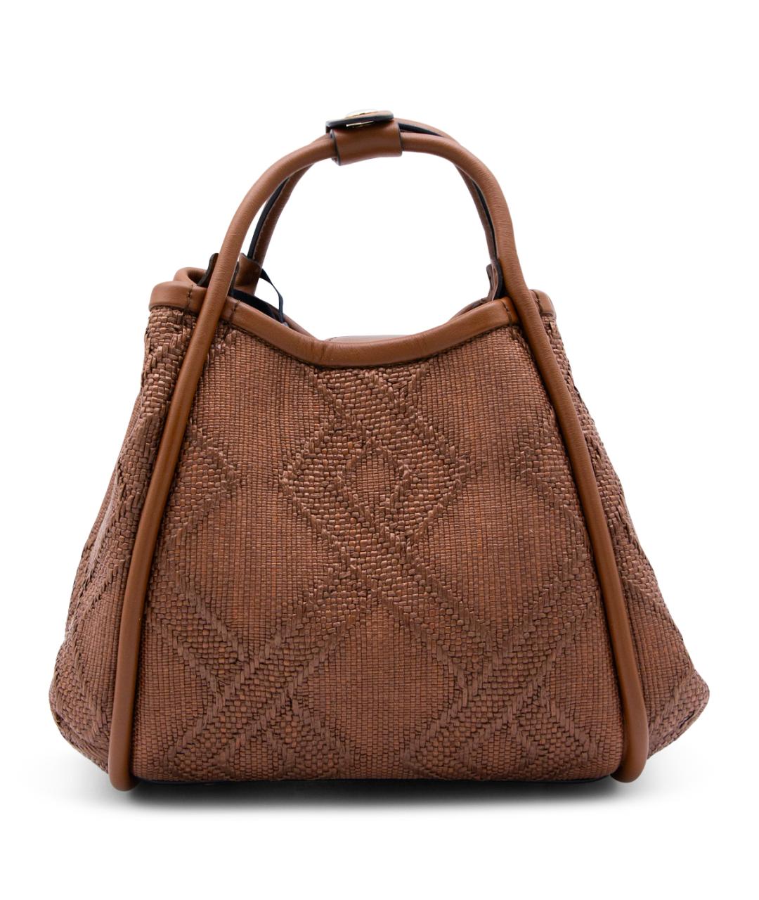 MAX MARA Коричневая тканевая сумка тоут, фото 3