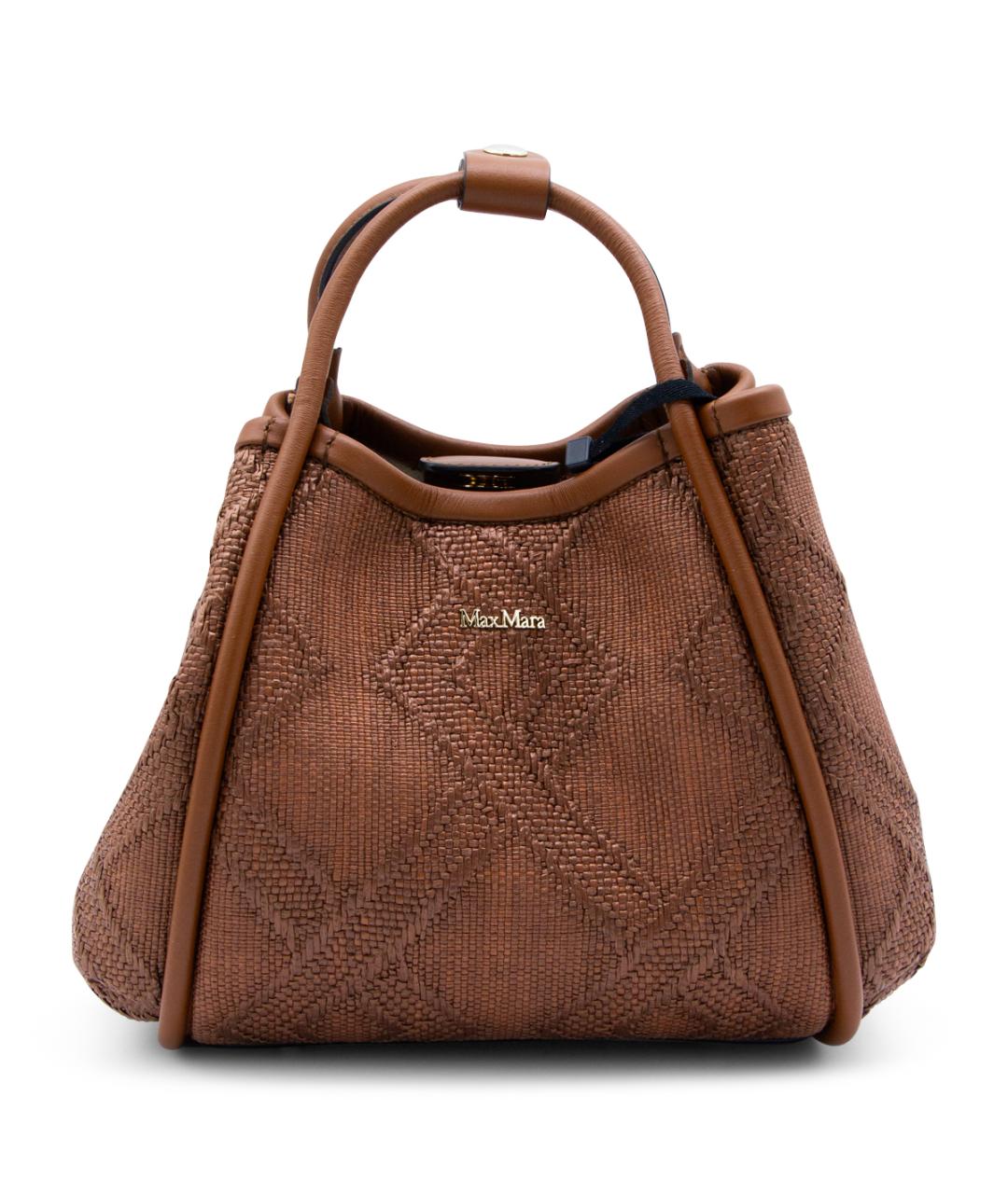 MAX MARA Коричневая тканевая сумка тоут, фото 1