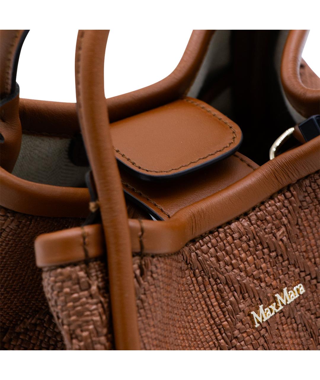 MAX MARA Коричневая тканевая сумка тоут, фото 4