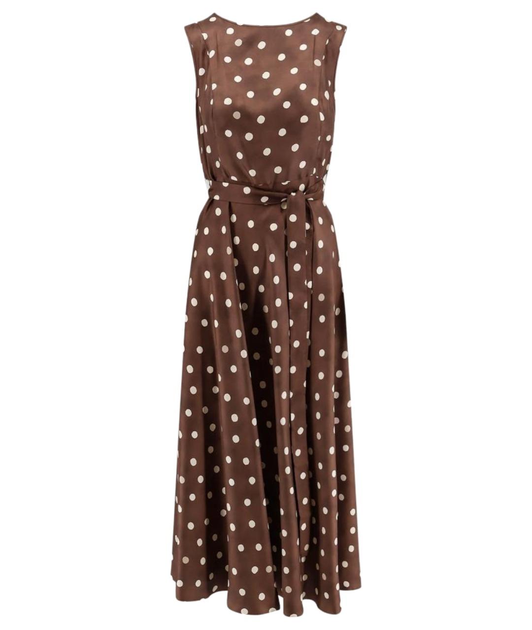 'S MAX MARA Коричневое шелковое повседневное платье, фото 1