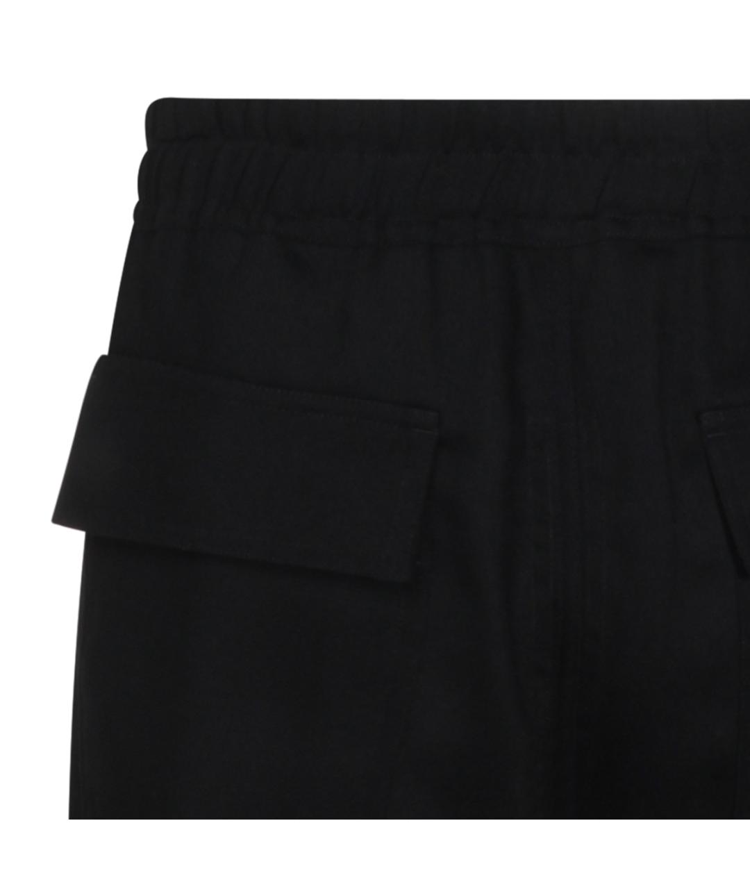 RICK OWENS Черные шерстяные повседневные брюки, фото 4