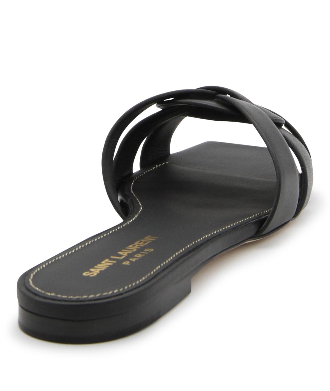SAINT LAURENT Черные шлепанцы, фото 3