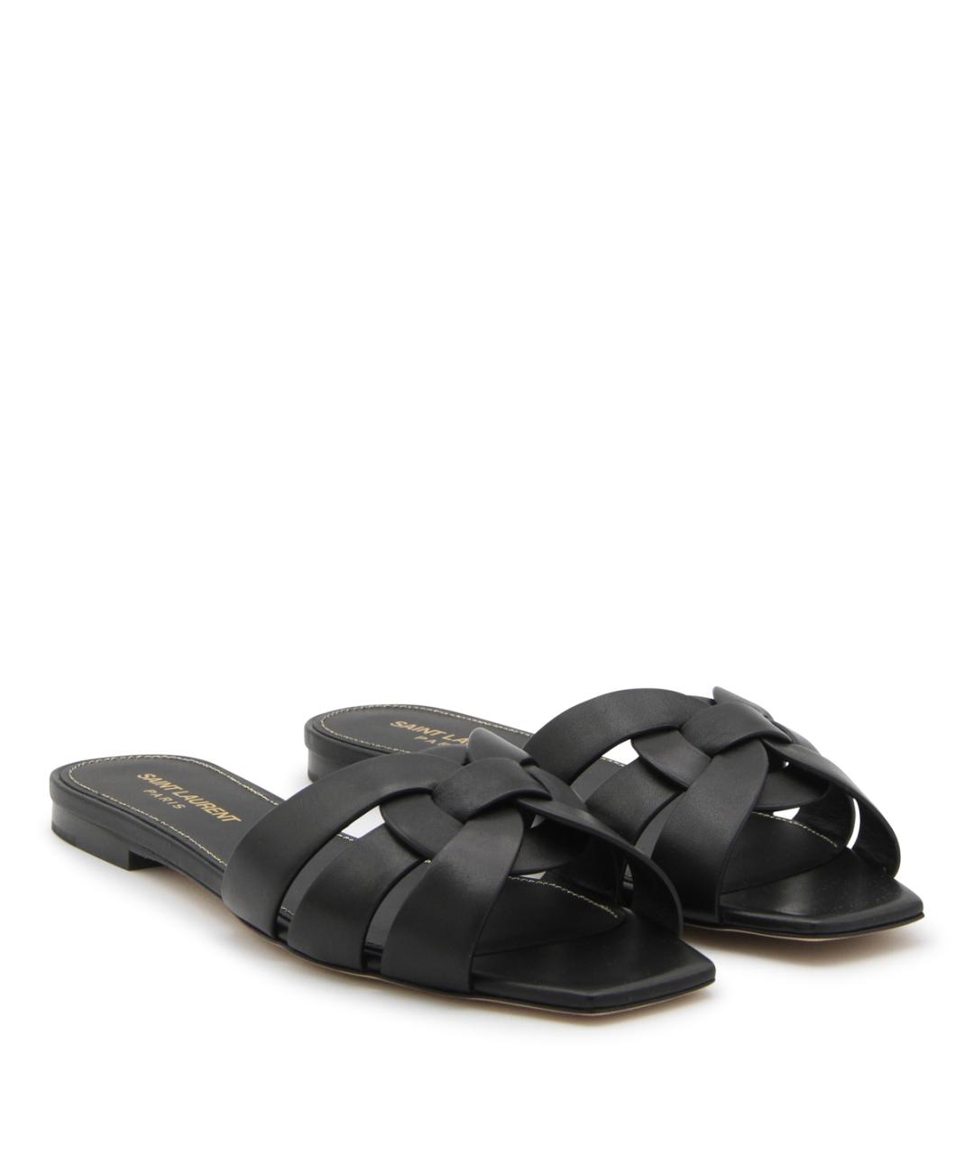 SAINT LAURENT Черные шлепанцы, фото 2