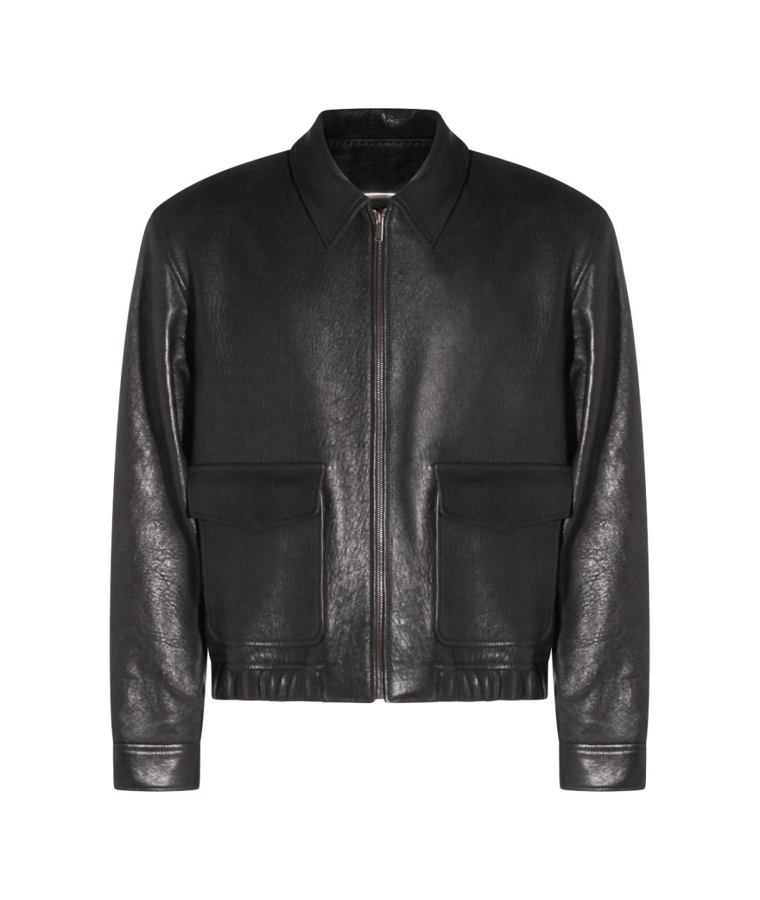 SAINT LAURENT Черная кожаная куртка, фото 1