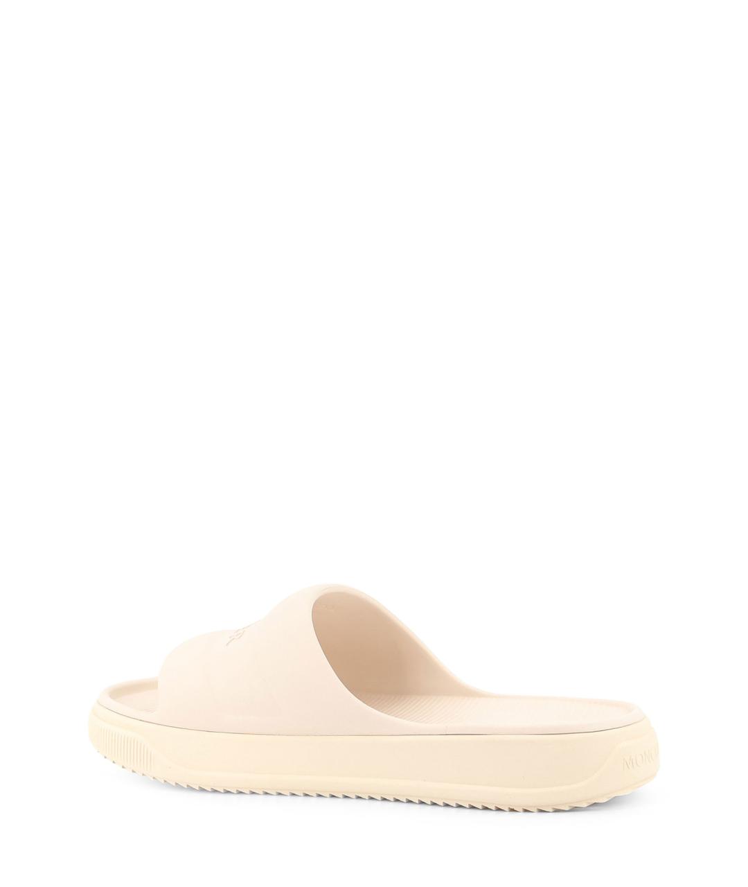 MONCLER Бежевые резиновые шлепанцы, фото 3