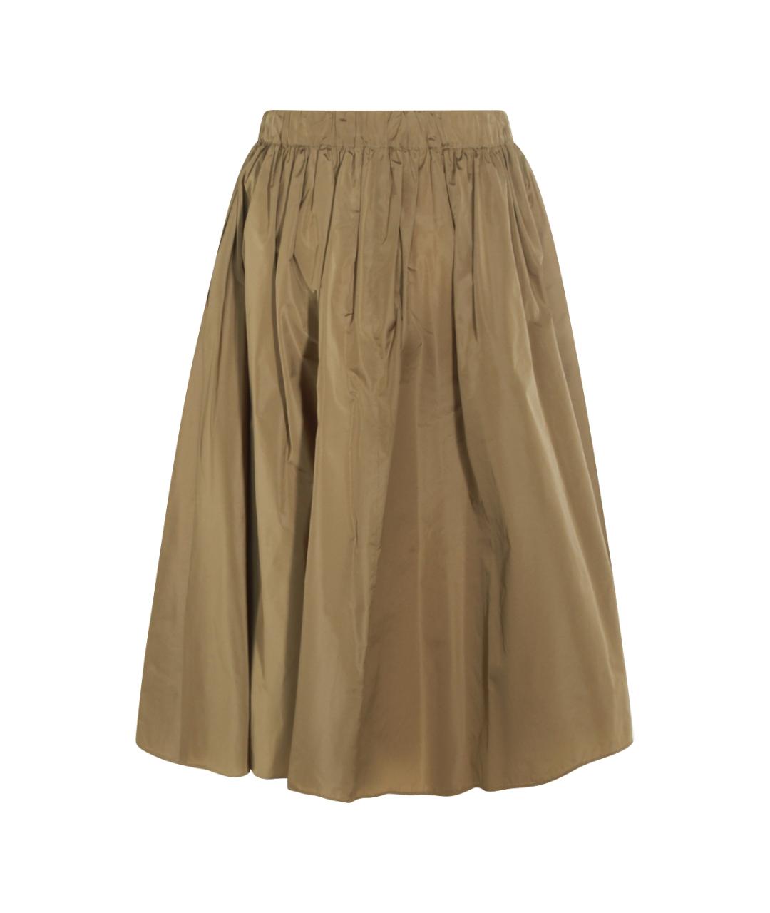 MAX MARA Хаки полиэстеровая юбка миди, фото 4