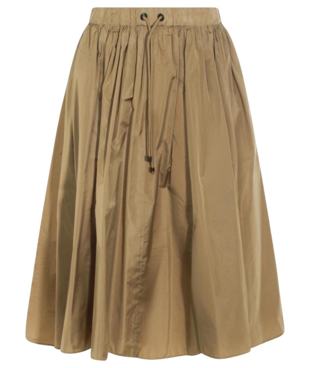 MAX MARA Хаки полиэстеровая юбка миди, фото 1