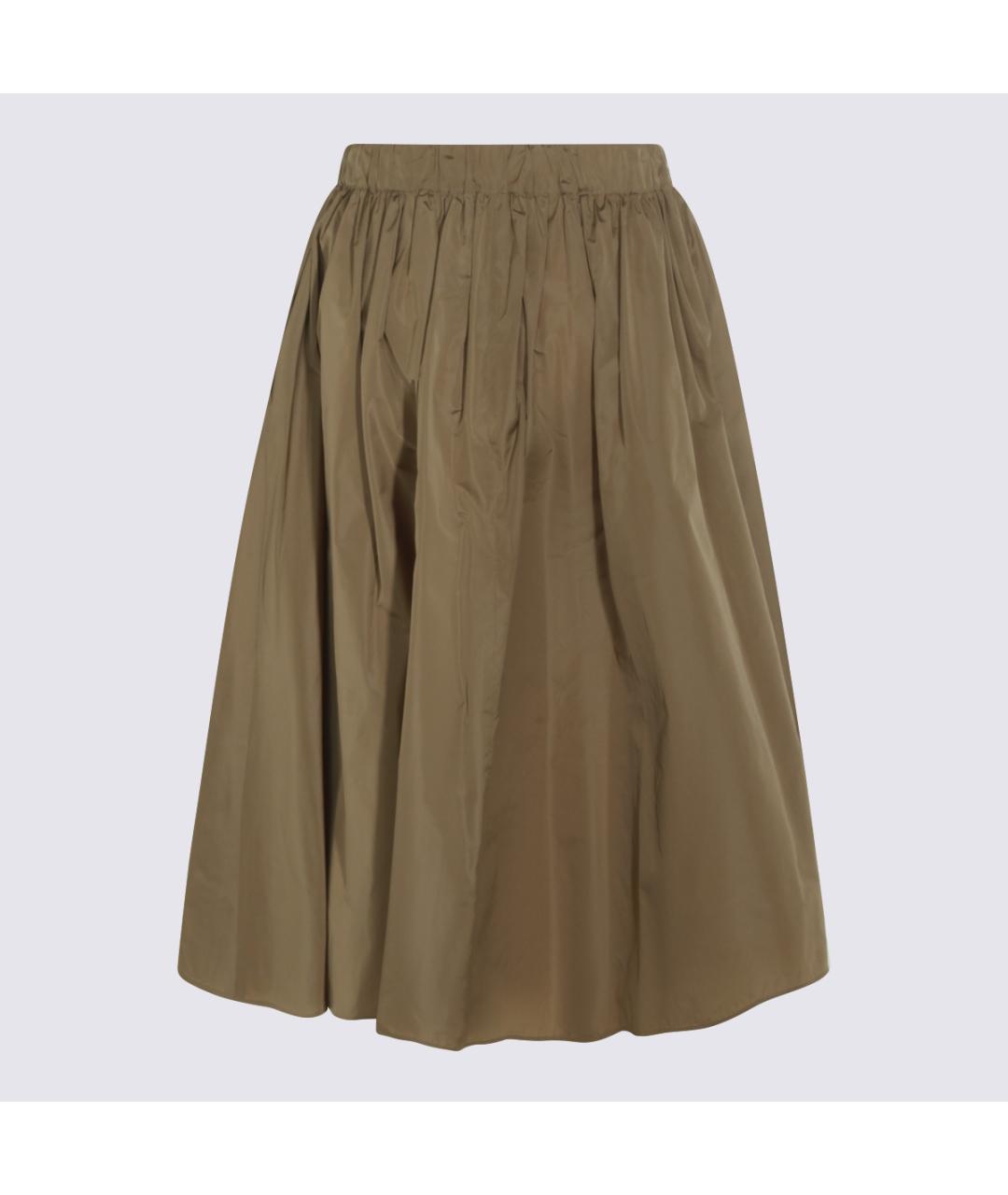 MAX MARA Хаки полиэстеровая юбка миди, фото 3