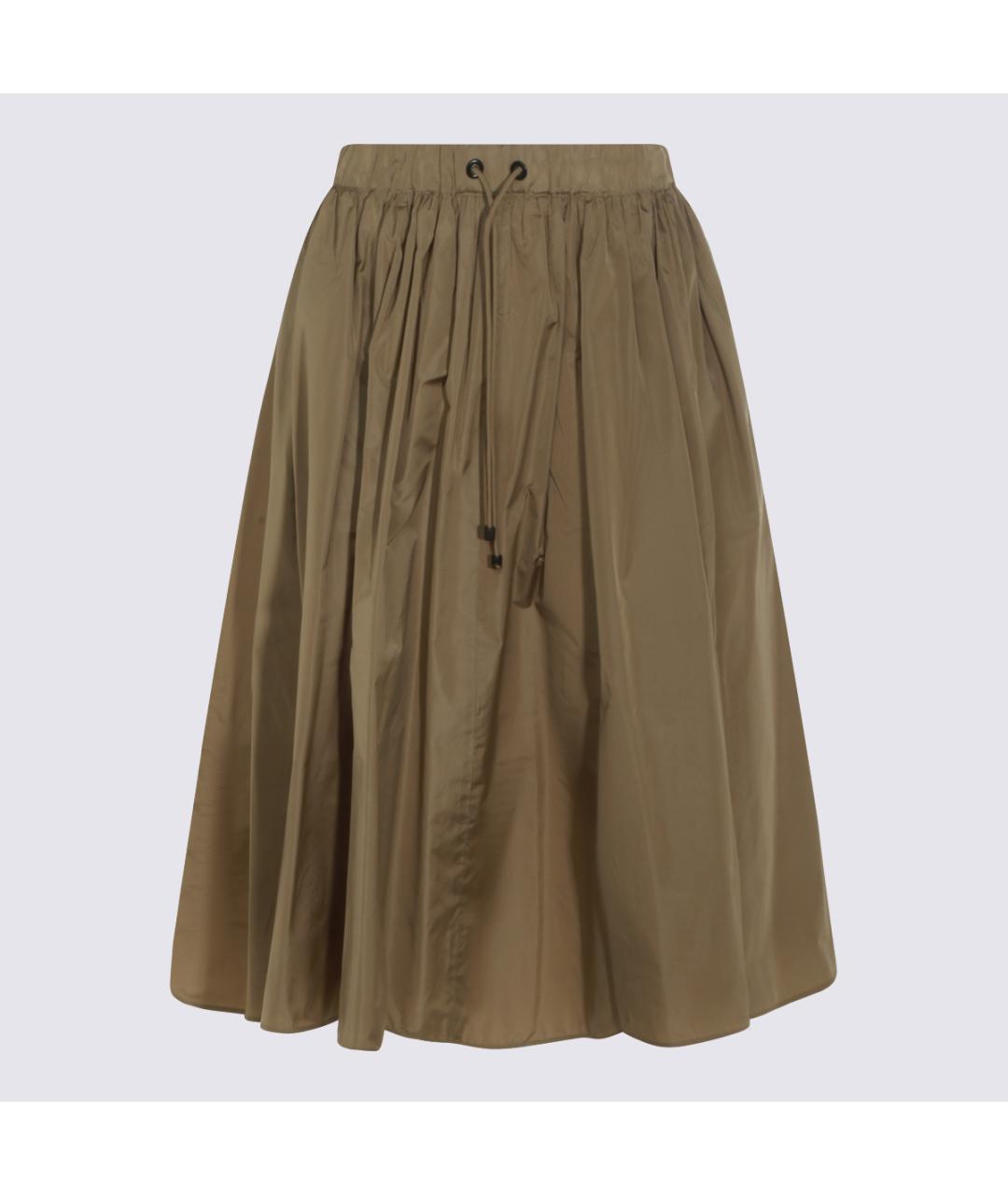 MAX MARA Хаки полиэстеровая юбка миди, фото 2