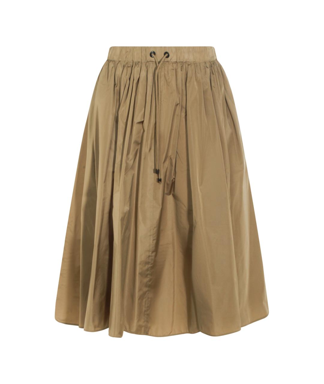 MAX MARA Хаки полиэстеровая юбка миди, фото 7