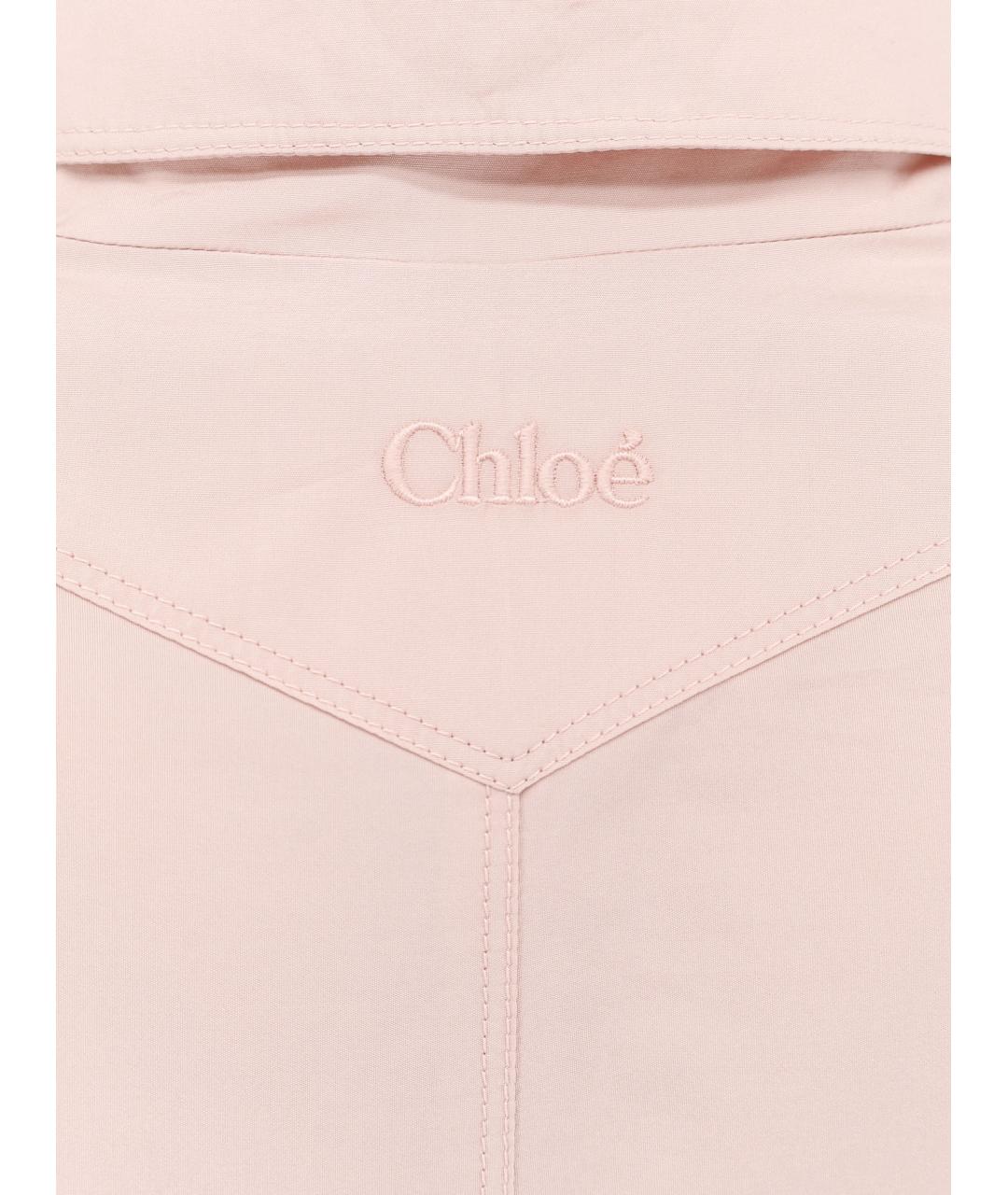 CHLOE Розовый хлопковый тренч/плащ, фото 3