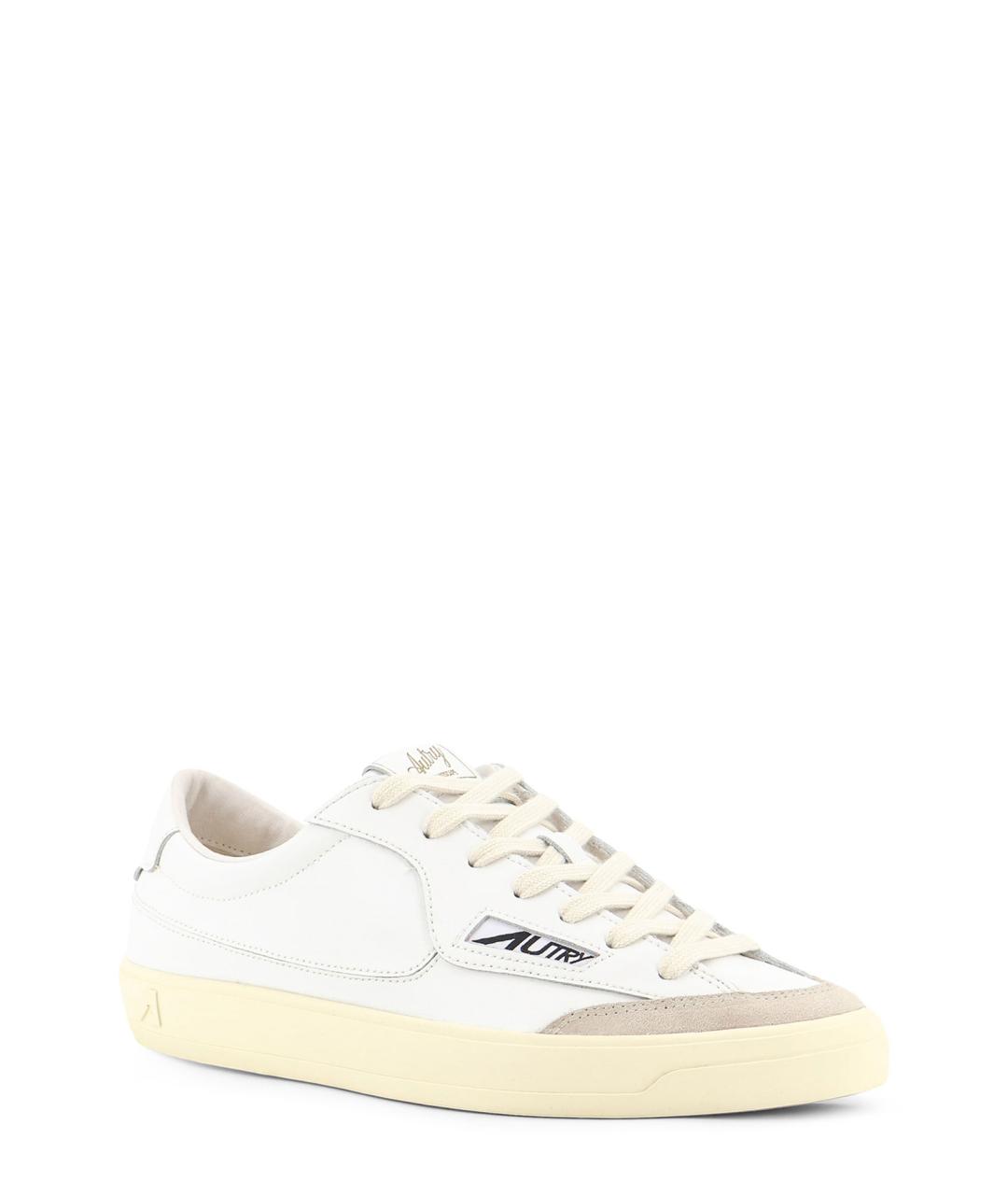 AUTRY Белые кожаные низкие кроссовки / кеды, фото 2