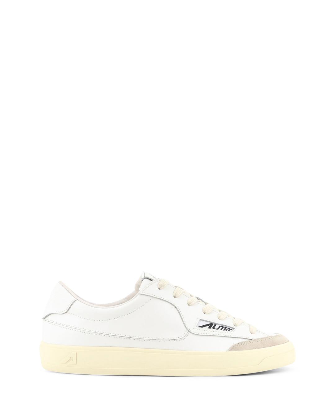 AUTRY Белые кожаные низкие кроссовки / кеды, фото 1