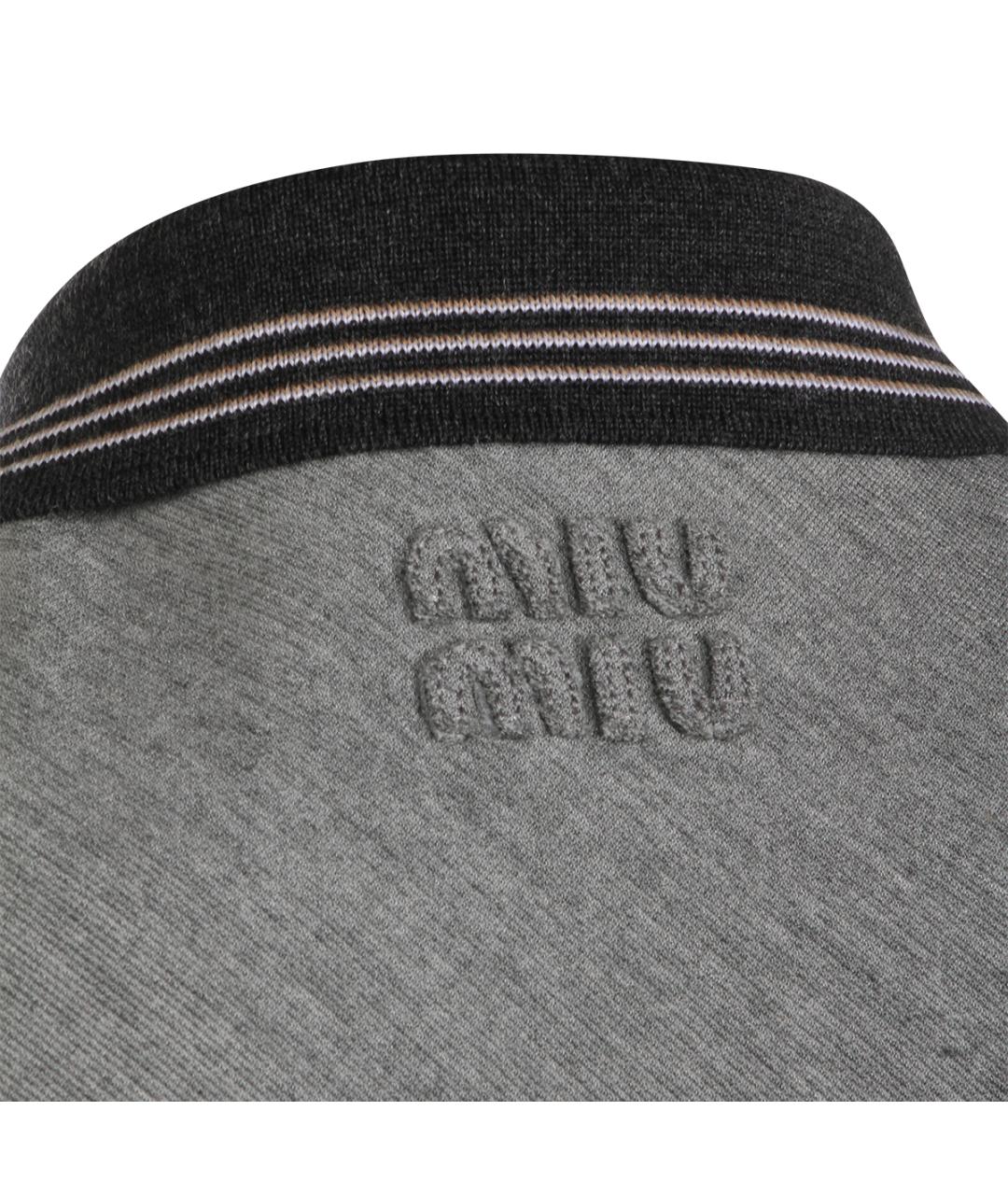 MIU MIU Серое вискозное повседневное платье, фото 5