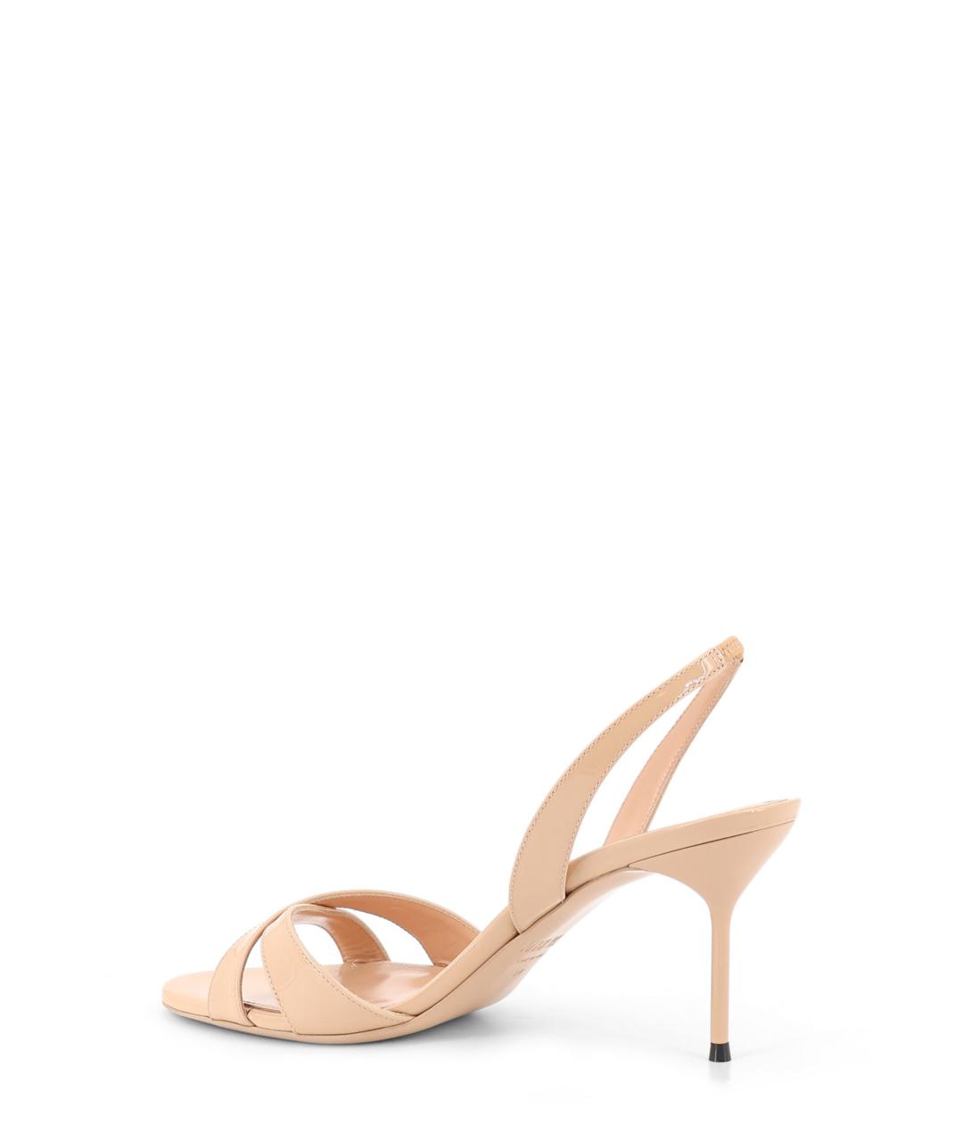 PARIS TEXAS Бежевые босоножки из лакированной кожи, фото 3