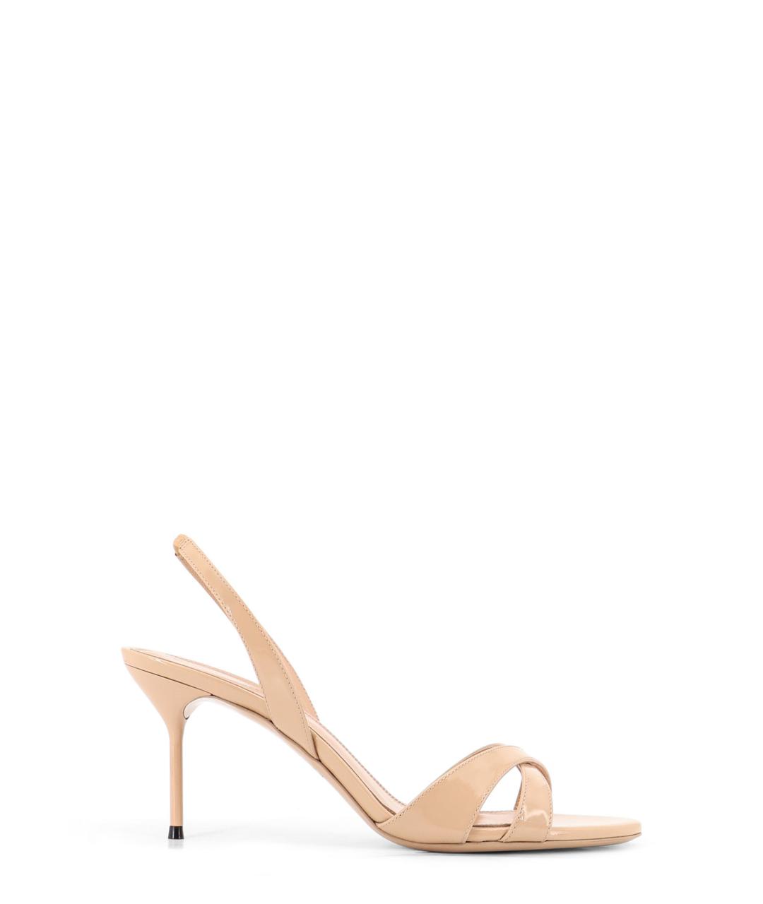 PARIS TEXAS Бежевые босоножки из лакированной кожи, фото 1