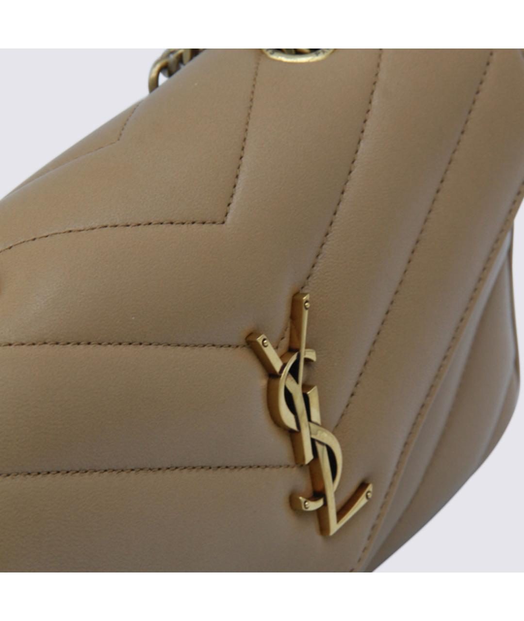 SAINT LAURENT Коричневая кожаная сумка через плечо, фото 4