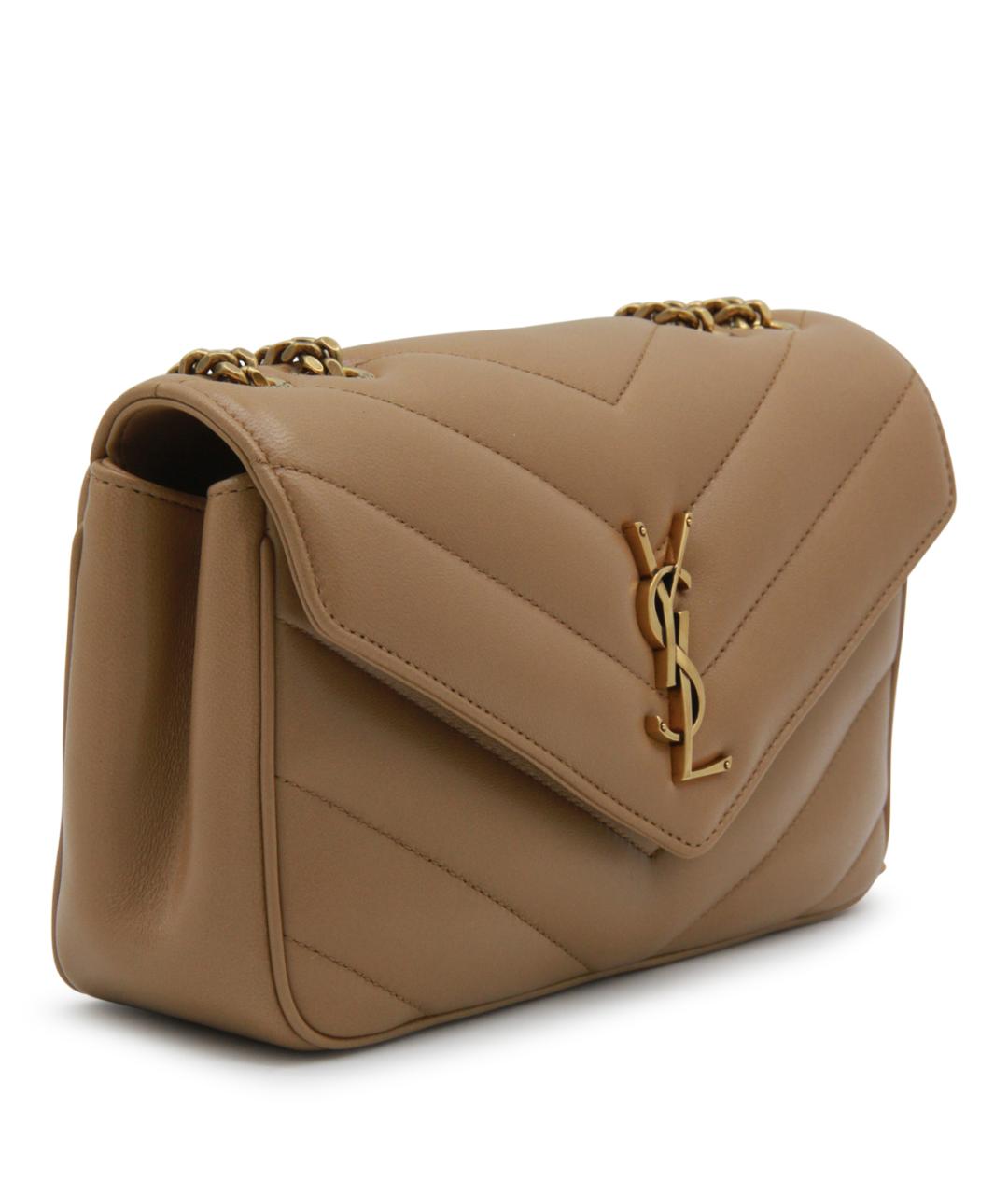 SAINT LAURENT Коричневая кожаная сумка через плечо, фото 2