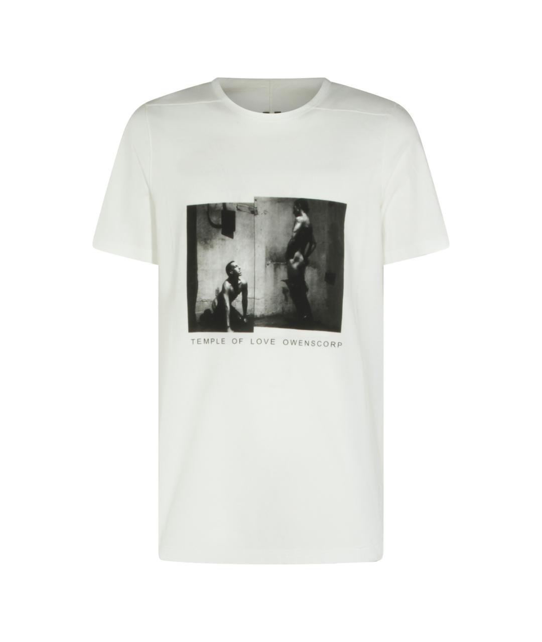 RICK OWENS DRKSHDW Белая хлопковая футболка, фото 4