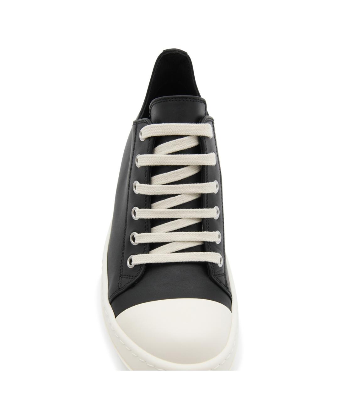 RICK OWENS Черные кожаные кеды, фото 4