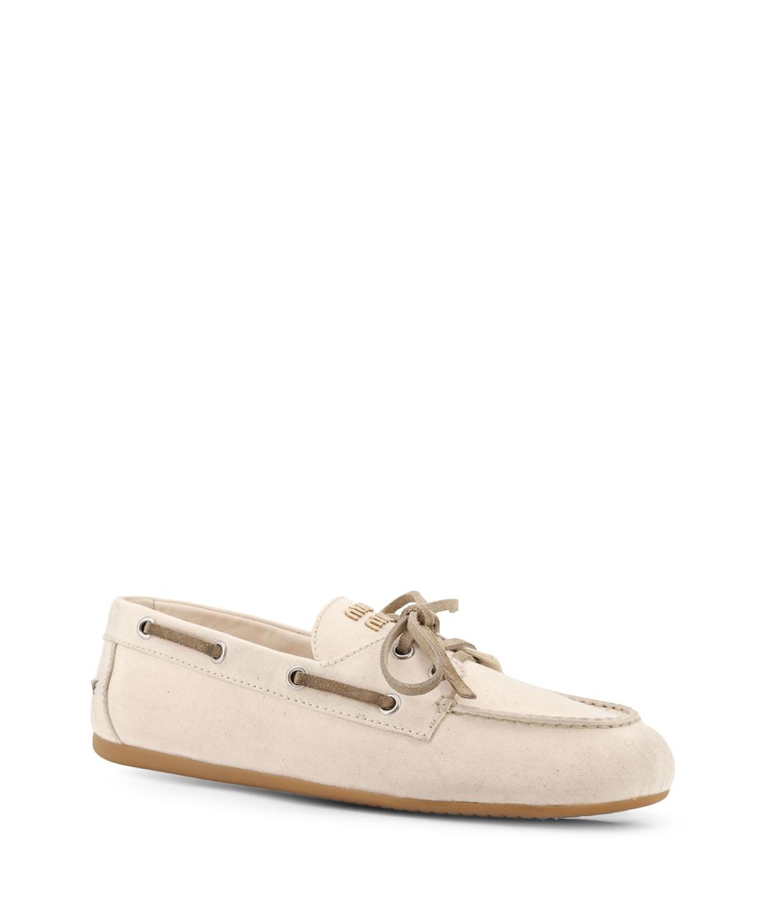 MIU MIU Бежевые замшевые лоферы, фото 2