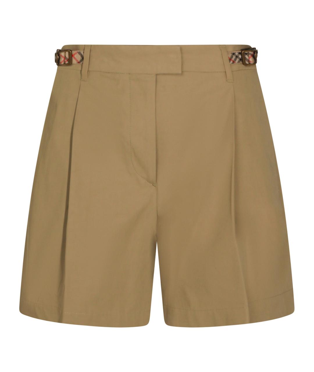 BURBERRY Бежевые хлопковые шорты, фото 1