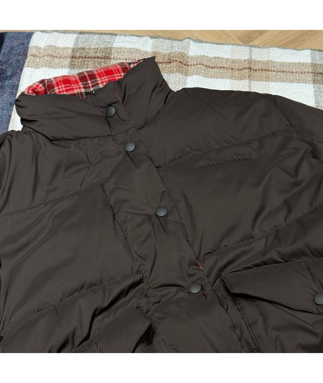 MIU MIU Коричневая полиэстеровая куртка, фото 4