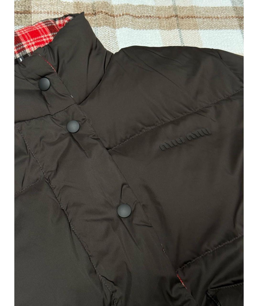 MIU MIU Коричневая полиэстеровая куртка, фото 3
