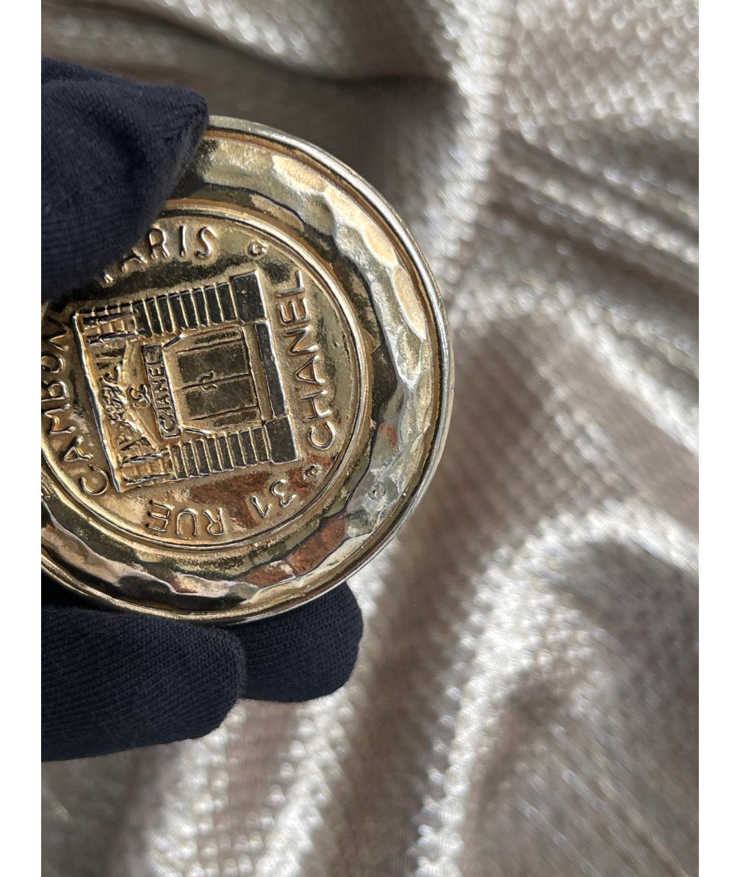 CHANEL Золотая металлическая булавка / брошь, фото 7