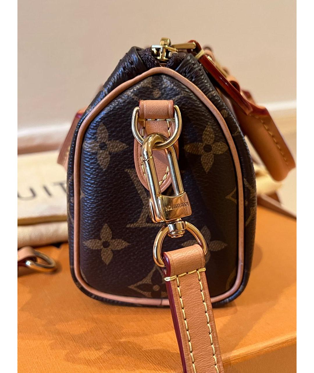 LOUIS VUITTON Коричневая кожаная сумка с короткими ручками, фото 2