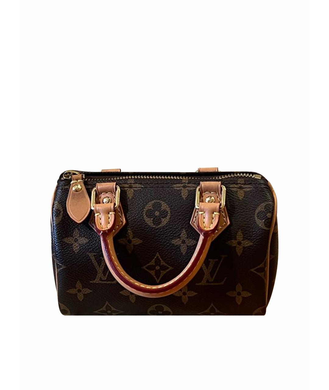 LOUIS VUITTON Коричневая кожаная сумка с короткими ручками, фото 1