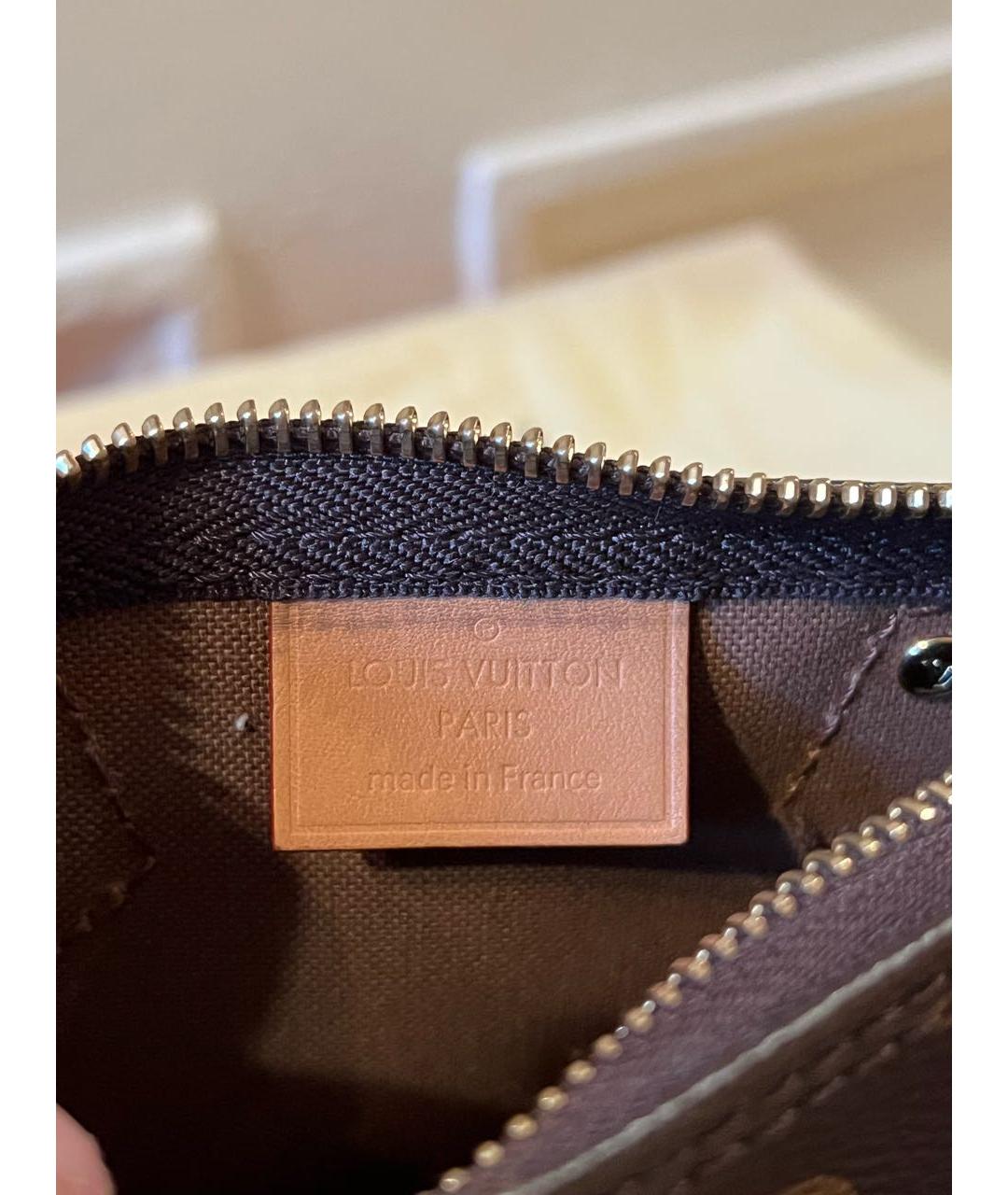 LOUIS VUITTON Коричневая кожаная сумка с короткими ручками, фото 8