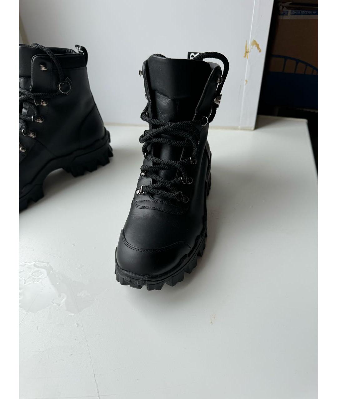 MONCLER Черные кожаные ботинки, фото 2