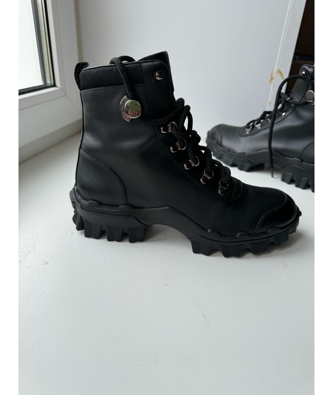 MONCLER Черные кожаные ботинки, фото 5