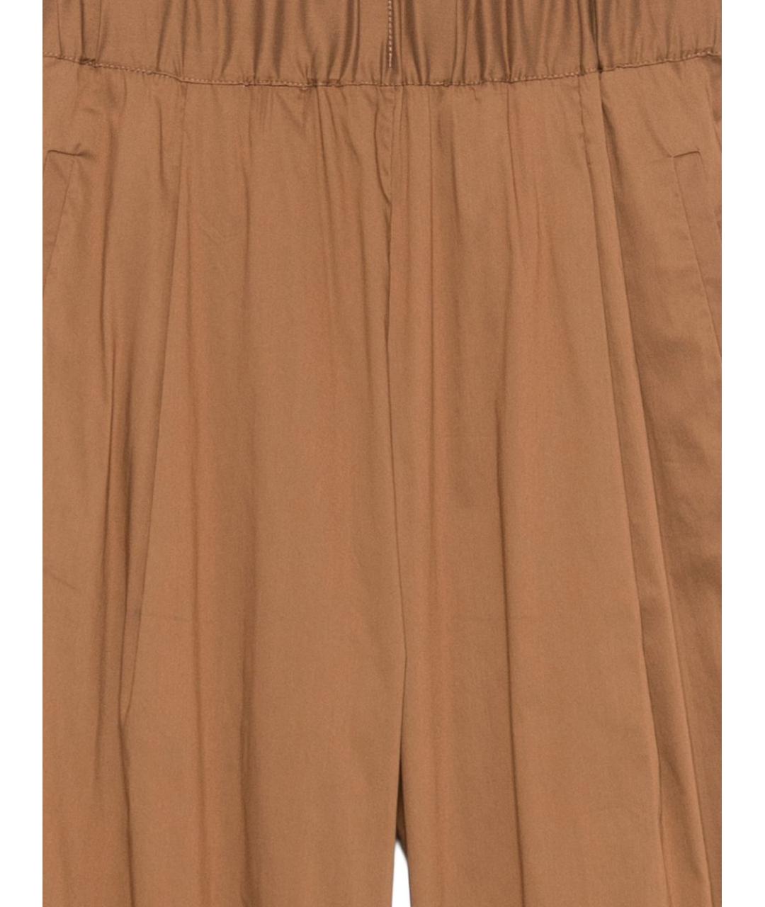 SEMICOUTURE Бежевые хлопковые прямые брюки, фото 2