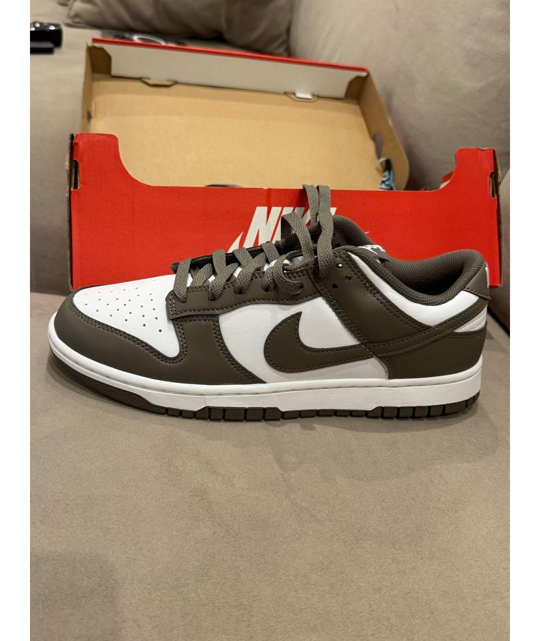 NIKE Серые кожаные низкие кроссовки / кеды, фото 5