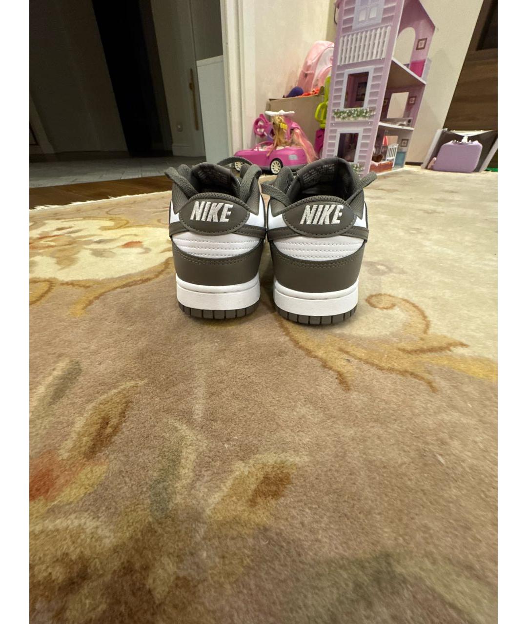 NIKE Серые кожаные низкие кроссовки / кеды, фото 4