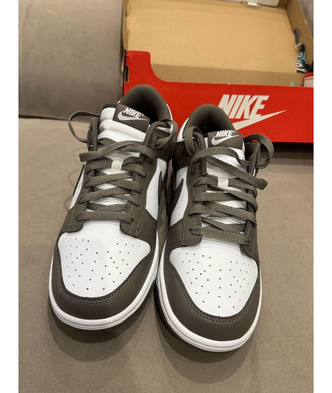 NIKE Серые кожаные низкие кроссовки / кеды, фото 2