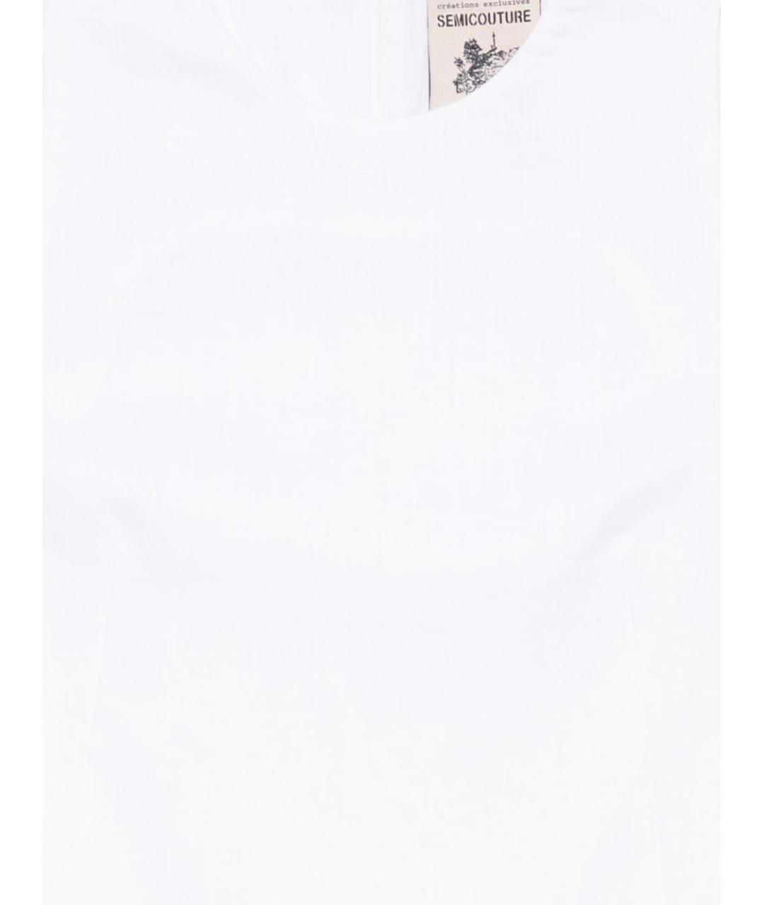 SEMICOUTURE Белое хлопковое повседневное платье, фото 2