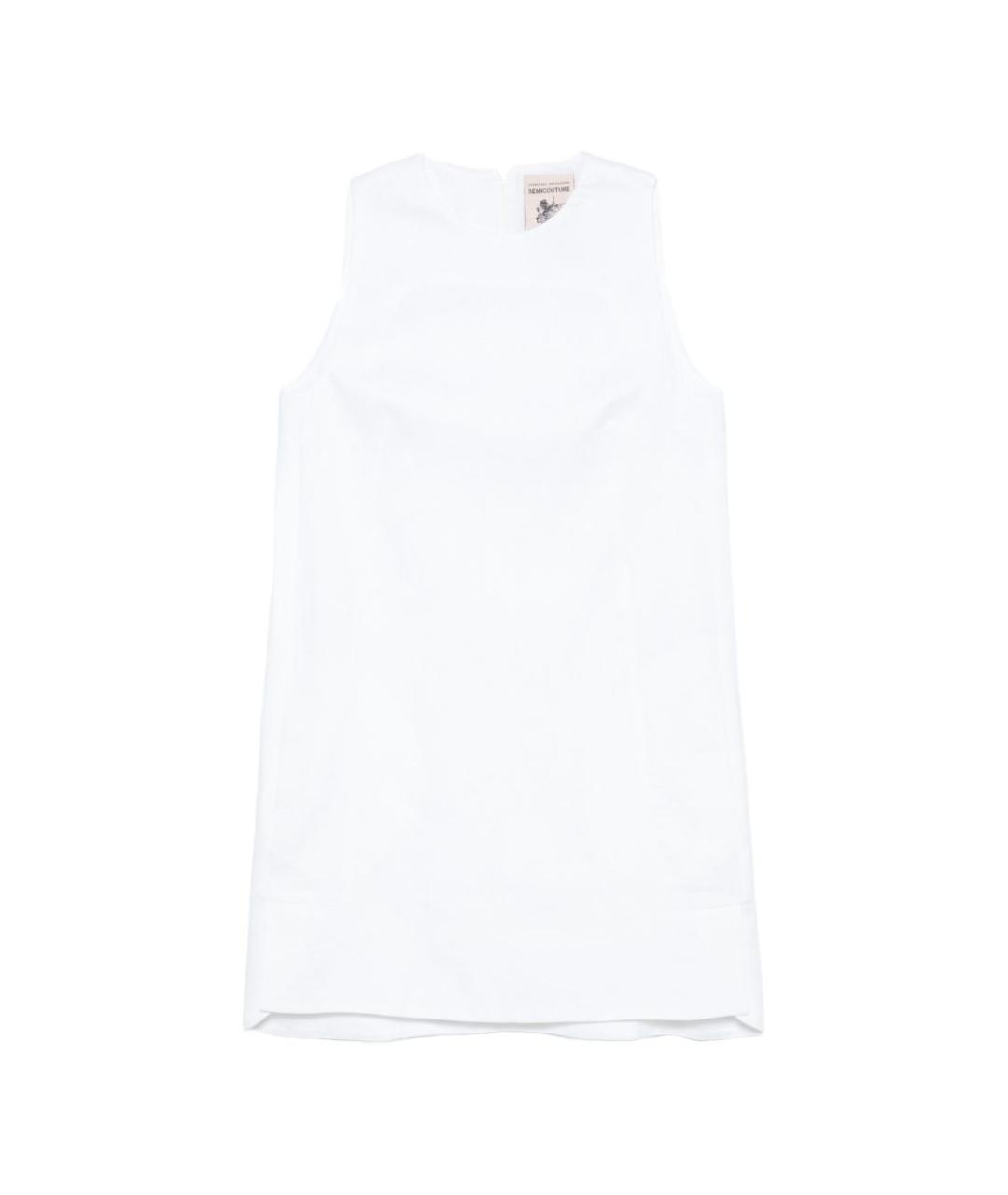 SEMICOUTURE Белое хлопковое повседневное платье, фото 1